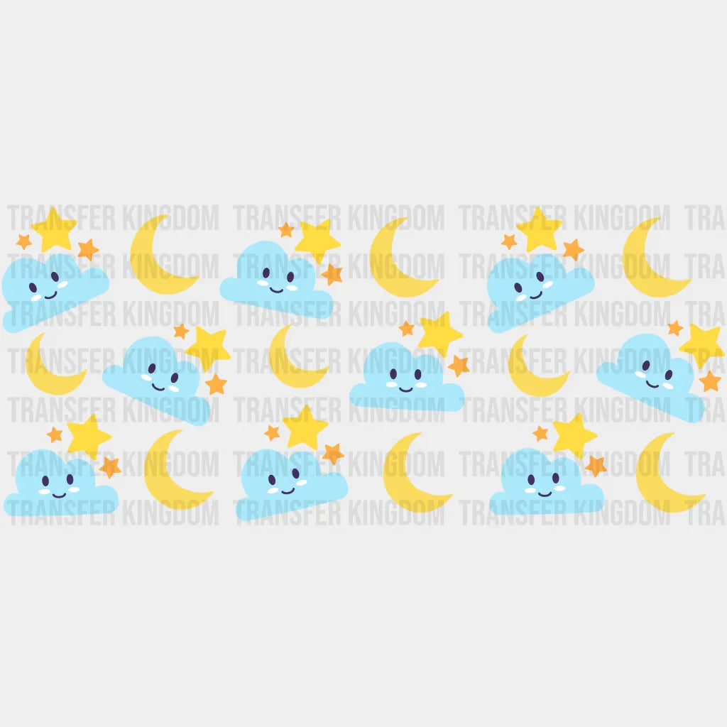 Cloud And Moon Uv Dtf Transfer Cup Wrap Sticker