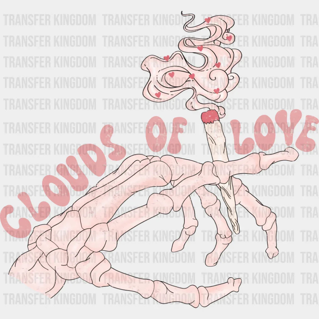 Clouds Of Love Skeleton Design - Valentine’s Day Dtf Transfer
