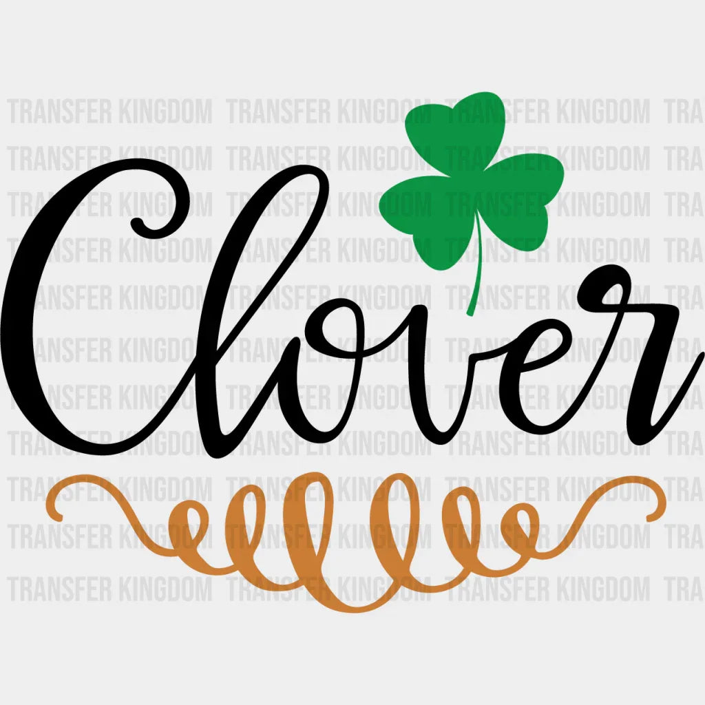 Clover B&W St. Patrick's Day Design - DTF heat transfer - Transfer Kingdom