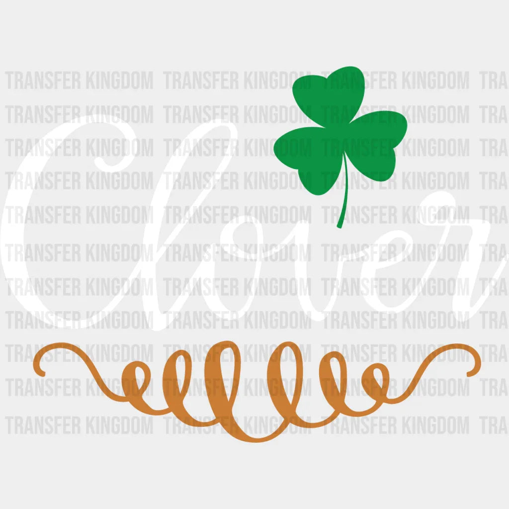 Clover B&W St. Patrick's Day Design - DTF heat transfer - Transfer Kingdom