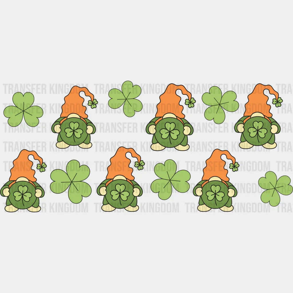 Clover Gnomes - St Patrick Cup Wrap Uv Sticker Permanent Dtf Decal