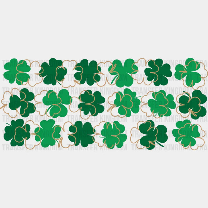 Clover Inverted Outline - St Patrick Cup Wrap UV Sticker Permanent UV DTF Decal