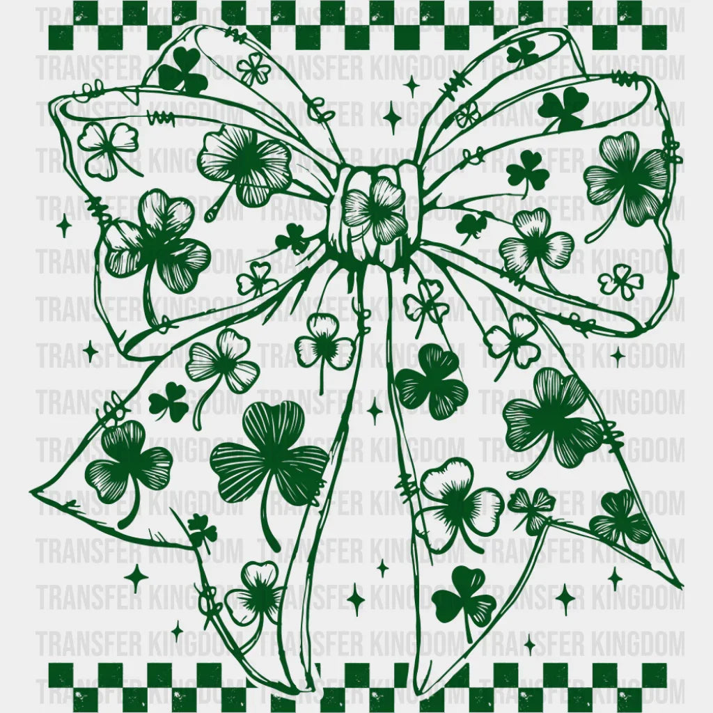 Clover Patterned Clover - St. Patrick’s Day DTF Transfer Adult Unisex - S & M (10’’) / Green Color Design (See Imaging)