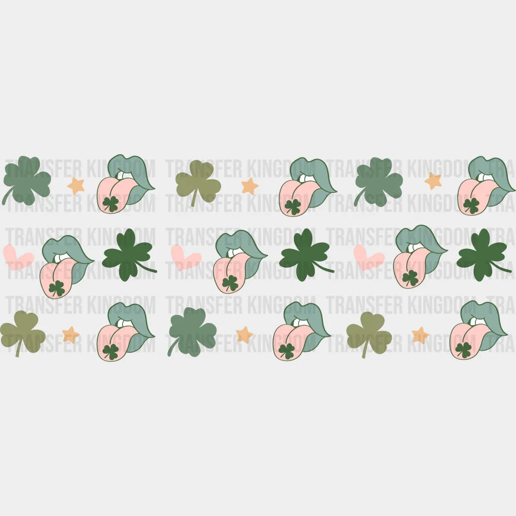 Clover Tongue - St Patrick Cup Wrap Uv Sticker Permanent Dtf Decal