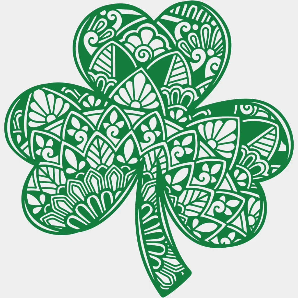 Clovers Mandala - St. Patrick’s Day DTF Transfer Adult Unisex - S & M (10’’) / Light Color Design (See Imaging)