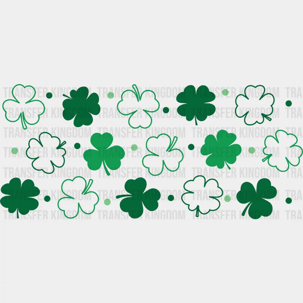 Cloves Green Design - St Patrick Cup Wrap Uv Sticker Permanent Dtf Decal