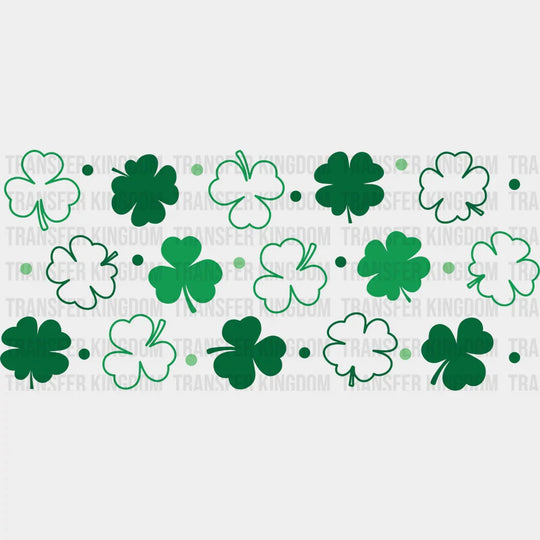 Cloves Green Design - St Patrick Cup Wrap Uv Sticker Permanent Dtf Decal