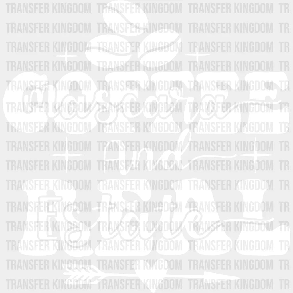 Coffee And Real Estate Design - Realtor Dtf Heat Transfer Unisex S & M (10’’) / Light Color See