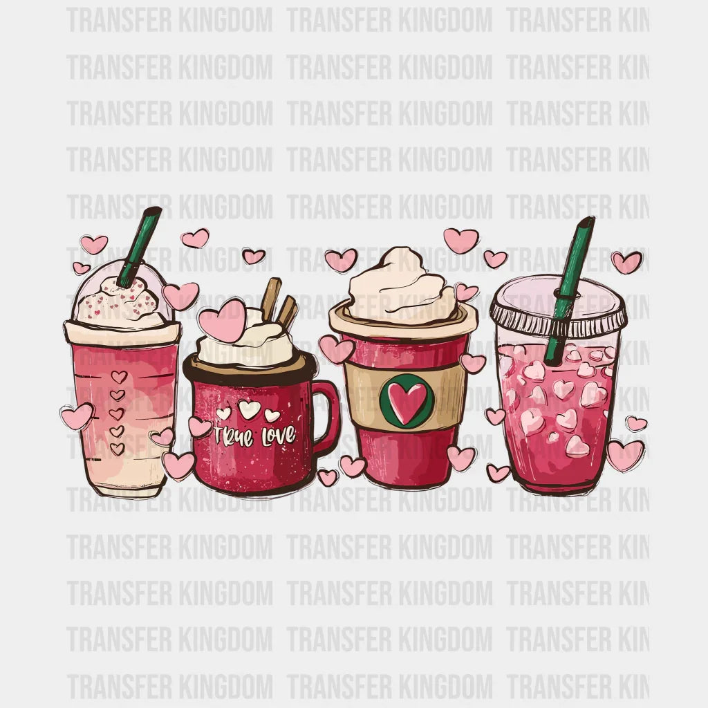 Coffee Love Valentines Day Design - Dtf Heat Transfer