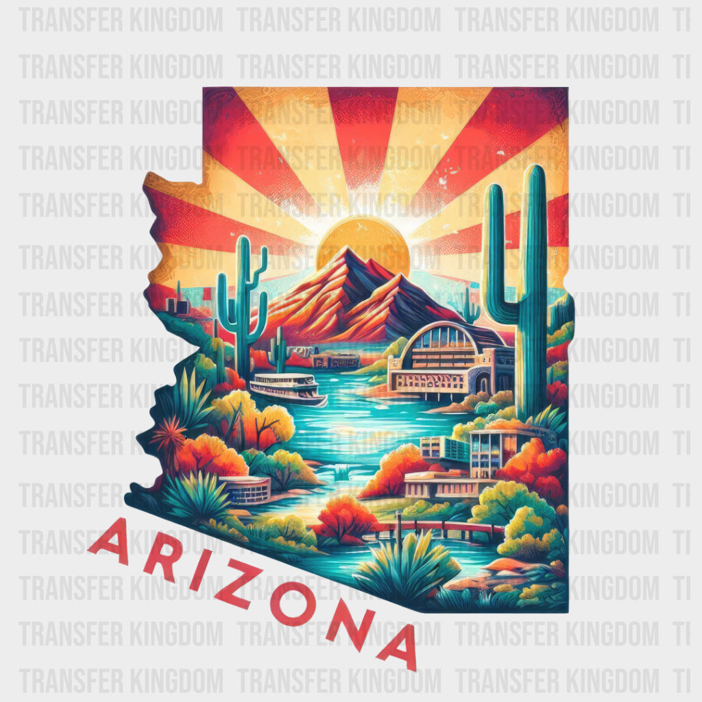Colorful Arizona State Design - & Cities Dtf Heat Transfer