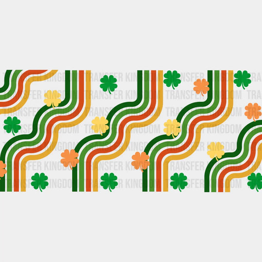 Colorful Clovers - St Patrick Cup Wrap Uv Sticker Permanent Dtf Decal