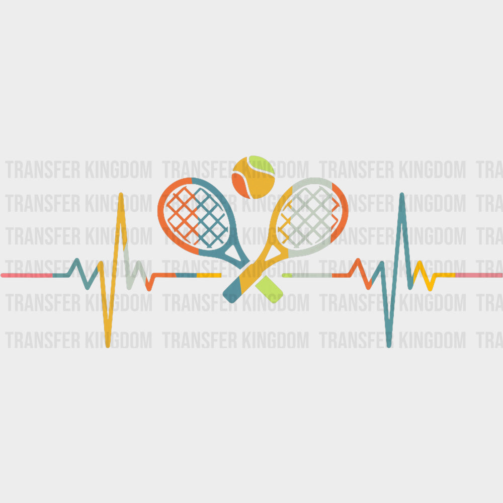 Colorful ECG Line - Tennis DTF Transfers