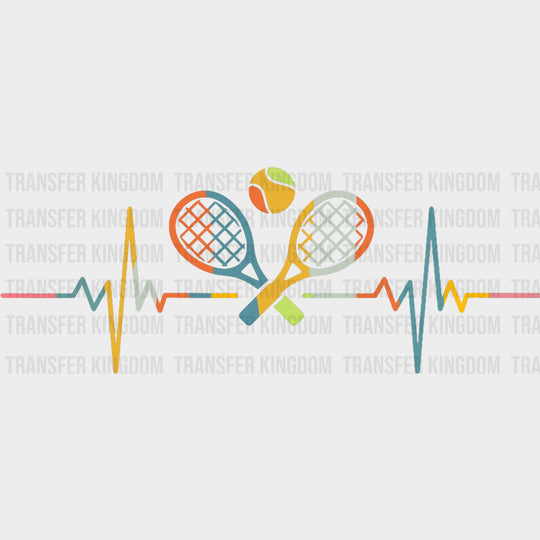 Colorful ECG Line - Tennis DTF Transfers