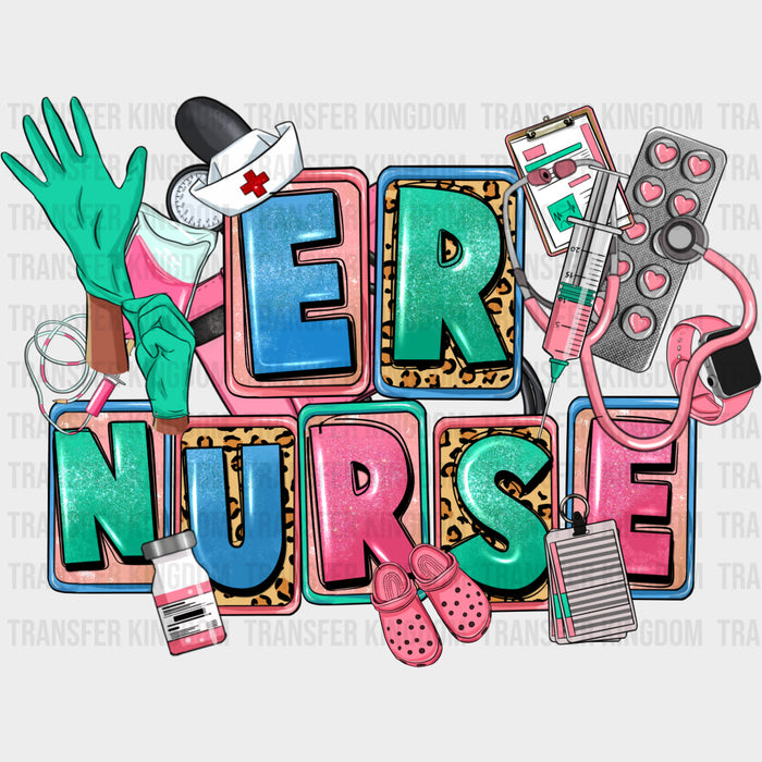 Colorful Er Nurse Design - Er Nurse DTF Heat Transfer