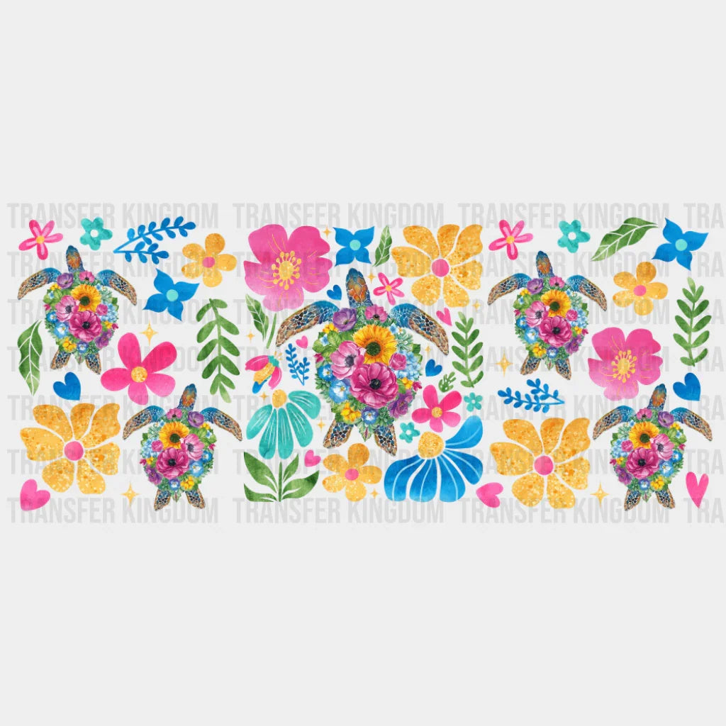 Colorful Flowers - Summer Cup Wrap UV Sticker Permanent UV DTF Decal UVDTF