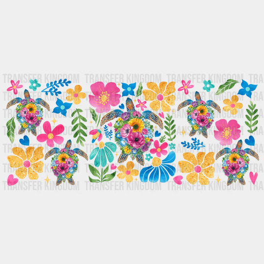 Colorful Flowers - Summer Cup Wrap UV Sticker Permanent UV DTF Decal UVDTF