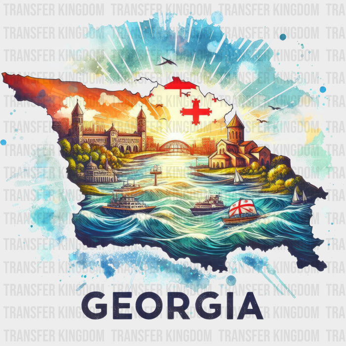 Colorful Georgia State Design - State & Cities DTF Heat Transfer
