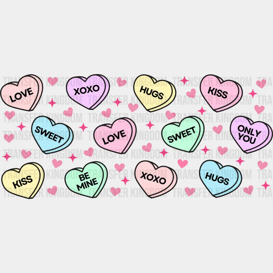 Colorful Hearts - Valentine’s Day Cup Wrap Uv Sticker Permanent Dtf Decal