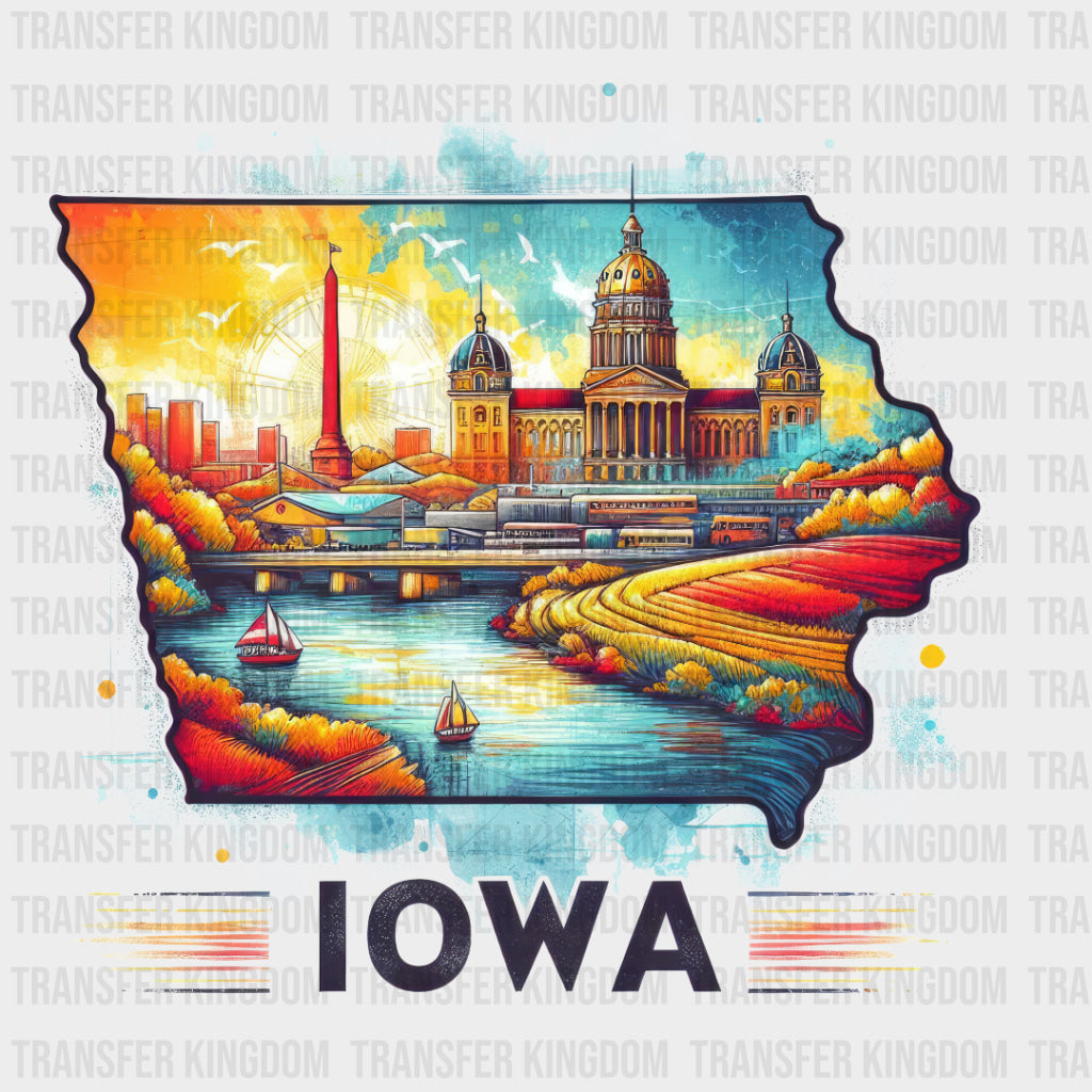 Colorful Iowa State Design - & Cities Dtf Heat Transfer
