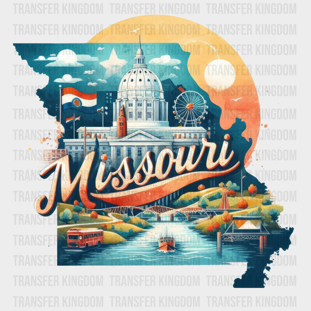 Colorful Missouri State Design - & Cities Dtf Heat Transfer