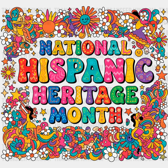 Colorful National Hispanic Heritage Month Design - Hispanic Heritage Month DTF Transfer