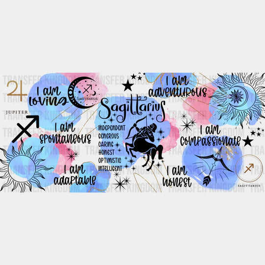 Colorful Sagittarius Sign - Zodiac Cup Wrap Uv Sticker Permanent Dtf Decal