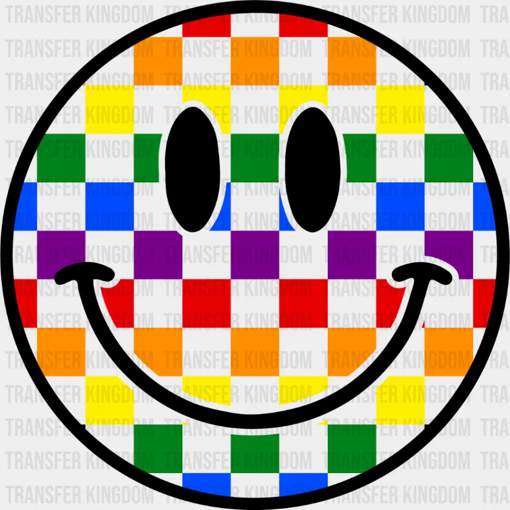Colorful Smiley Design - Gay Theme Dtf Transfer Unisex S & M (10’’) / Dark Color See Imaging