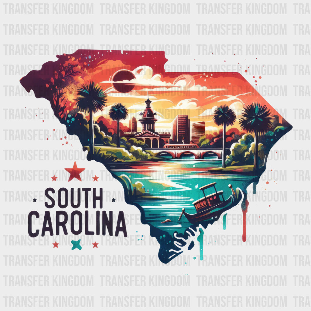 Colorful South Carolina State Design - & Cities Dtf Heat Transfer