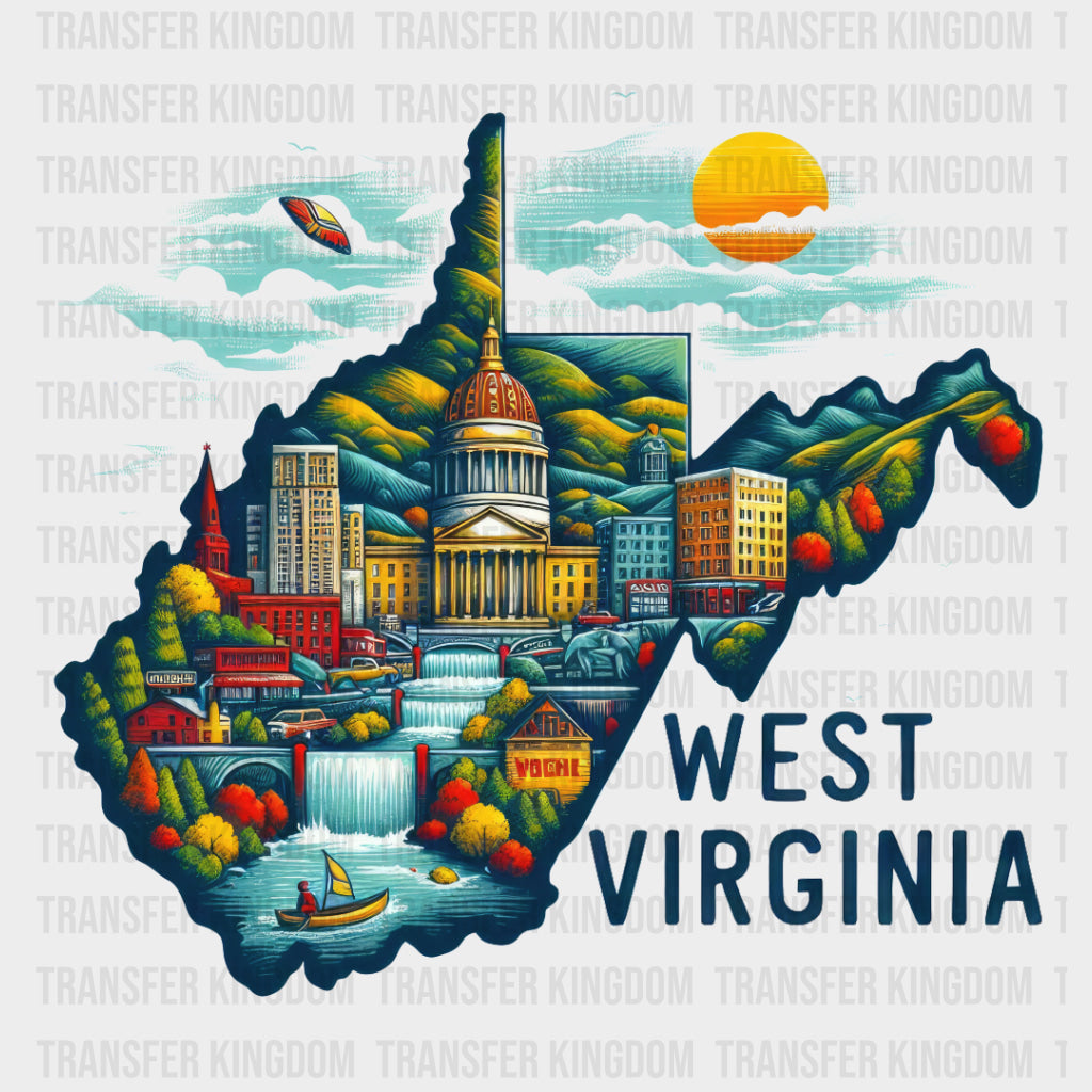 Colorful West Virginia State Design - & Cities Dtf Heat Transfer