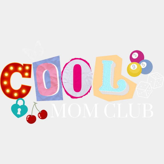 Cool Mom Club Vintage Design - Mother’s Day DTF Transfer Adult Unisex - S & M (10’’) / Light Color Design (See Imaging)