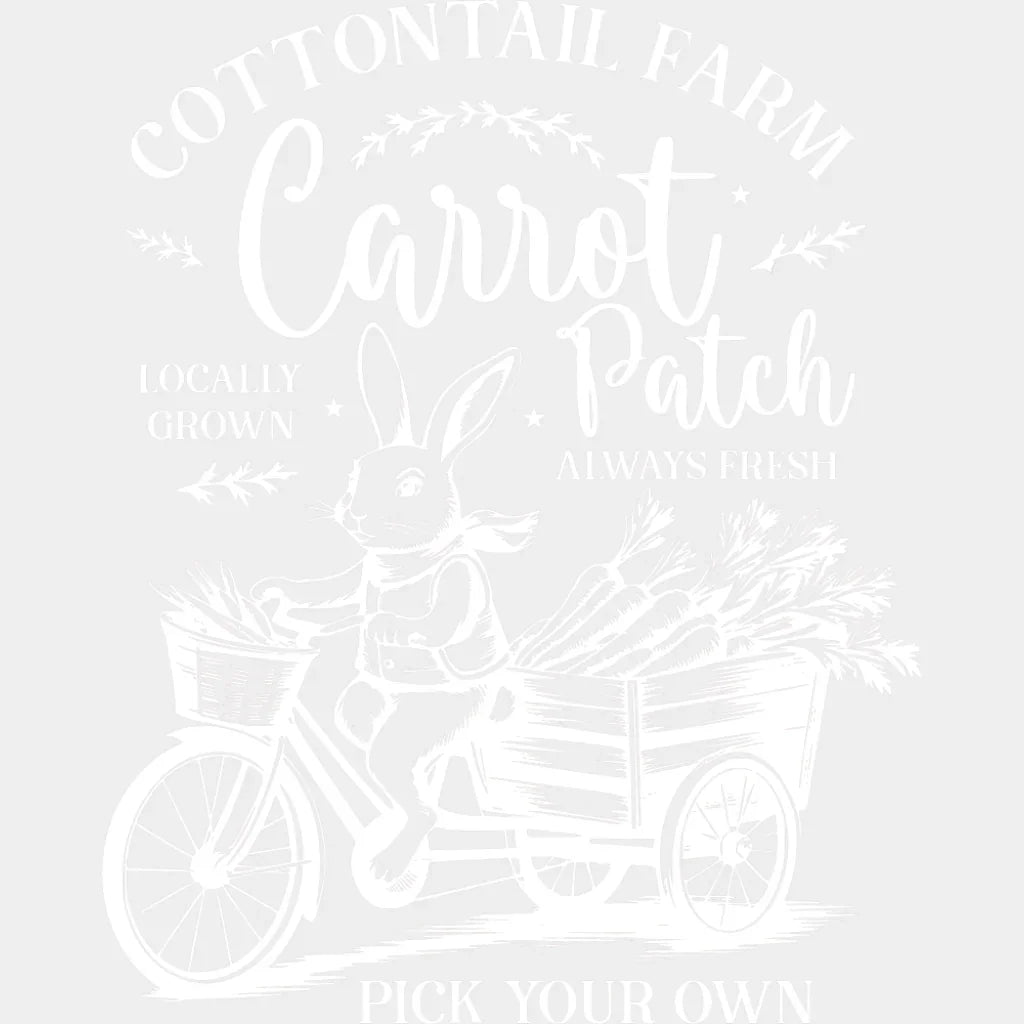Cottontail Farm Carrot Patch Red & White - Easter DTF Transfer Adult Unisex - S & M (10’’) / Light Color Design (See