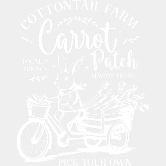 Cottontail Farm Carrot Patch Red & White - Easter DTF Transfer Adult Unisex - S & M (10’’) / Light Color Design (See