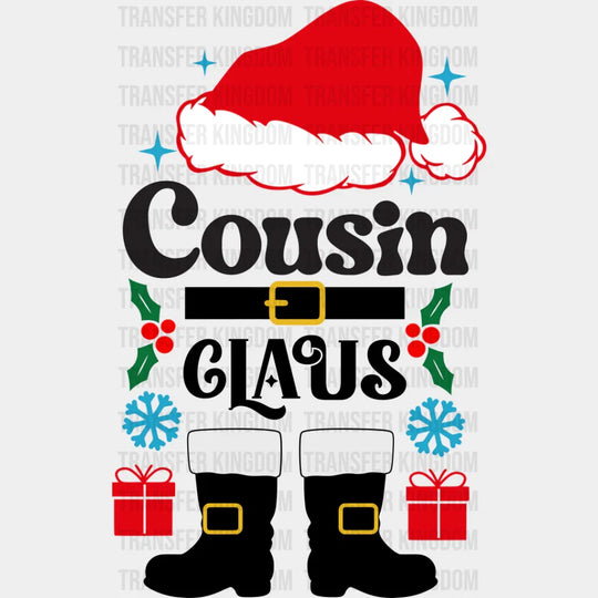 Cousin Claus - Christmas Dtf Transfer Unisex S & M (10’’) / Dark Color Design See Imaging