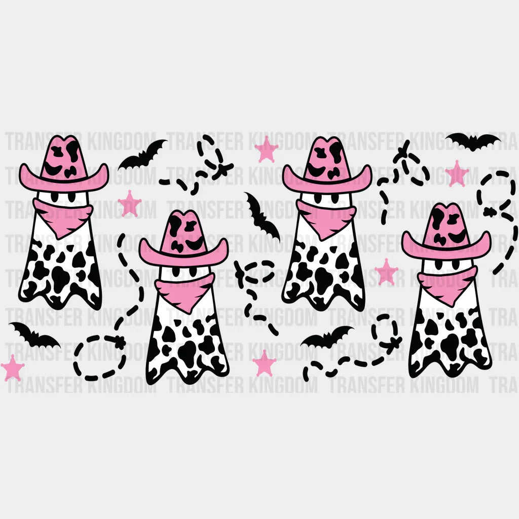 Cow Print Cowboy Design - Halloween Cup Wrap Uv Sticker Permanent Dtf Decal