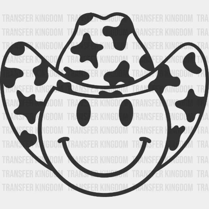 Cowboy Hat Smiley Face Design - Western DTF heat transfer