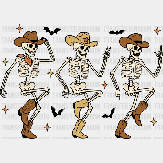 Cowboy Skeletons - Halloween DTF Transfer Adult – S & M (10’’) / Dark Color Design (See Imaging)