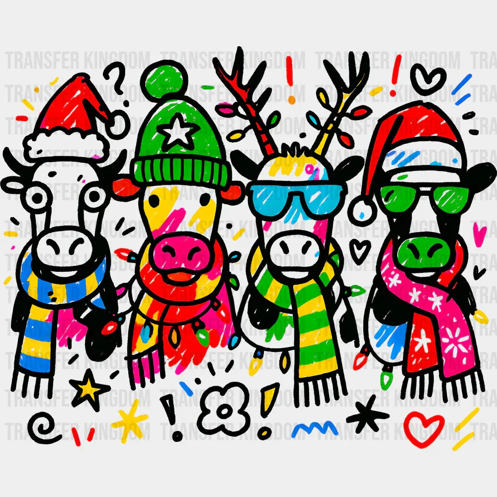 Cows Colorful - Christmas DTF Transfer
