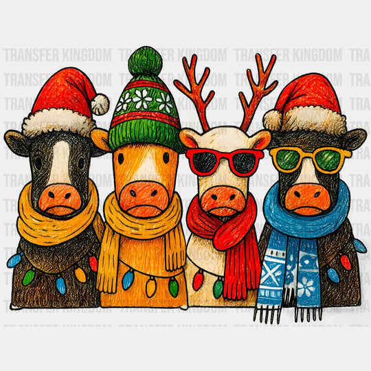 Cows Drawing - Christmas DTF Transfer