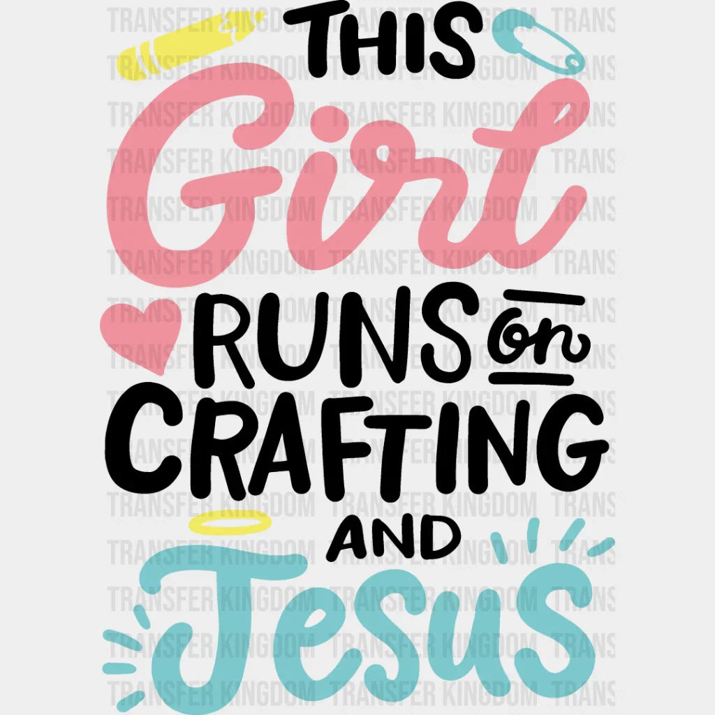 Crafting And Jesus - Dtf Heat Transfer Unisex S & M (10’’) / Dark Color Design See Imaging