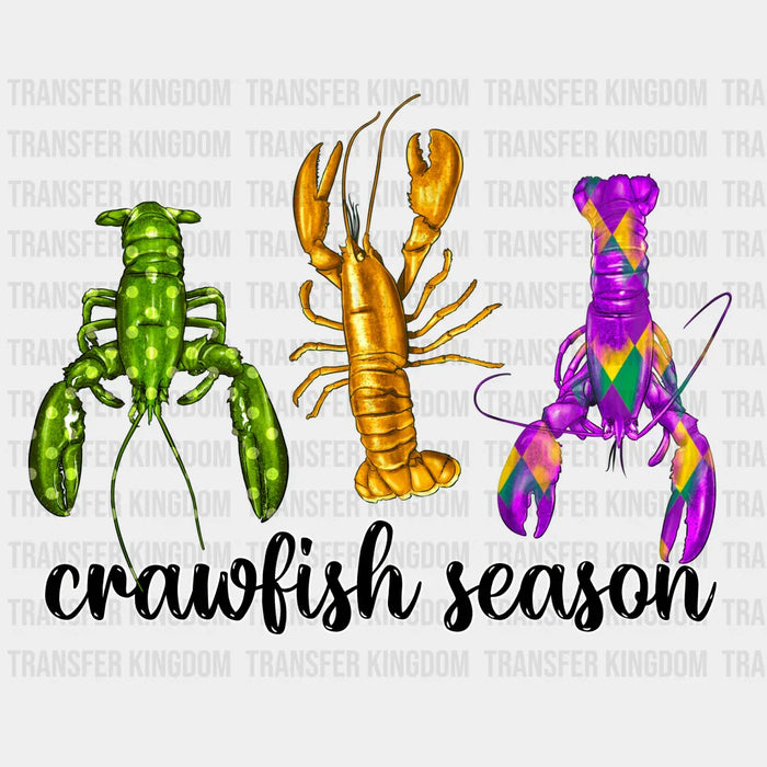 Crawfish Season Mardi Gras Colorful Design - Mardi Gras DTF heat transfer