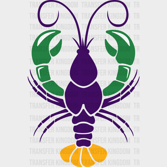 Crayfish Green Purple Yellow - Mardi Gras DTF Transfers