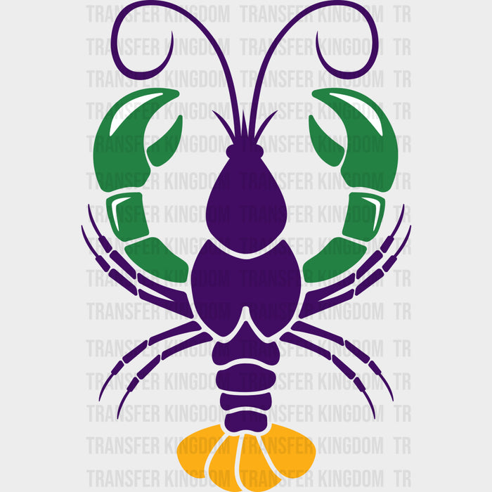 Crayfish Green Purple Yellow - Mardi Gras DTF Transfers