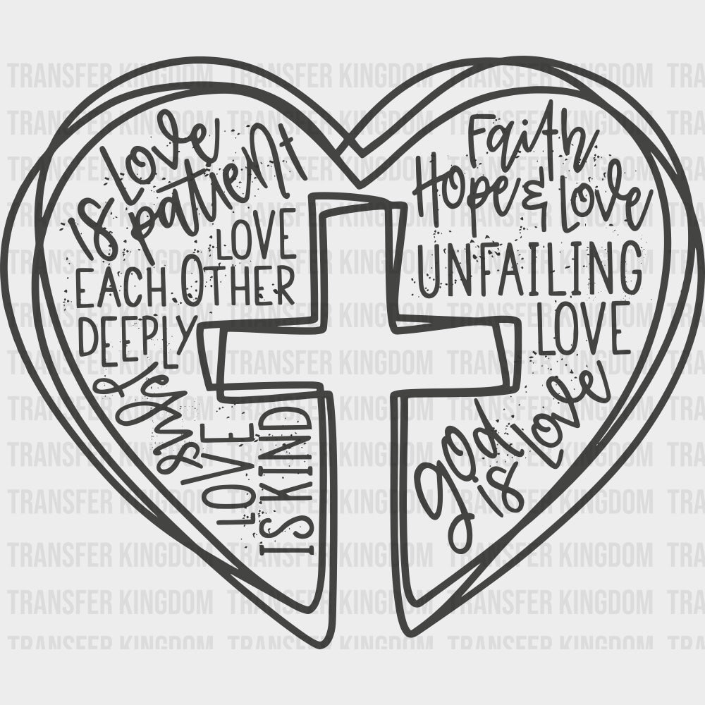 Cross B&W - Valentine's Day DTF Transfers transfer-kingdom Dark Color Design (See Imaging)