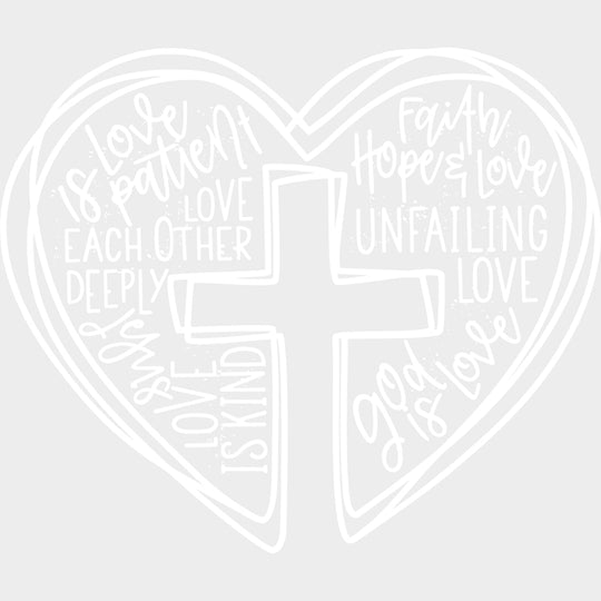 Cross B&W - Valentine's Day DTF Transfers transfer-kingdom Light Color Design (See Imaging)