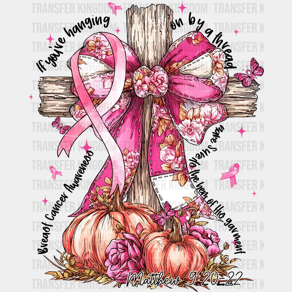 Cross Breast Cancer Awareness DTF Transfer Adult Unisex S & M (10’’) / Dark Color Design (See Imaging)