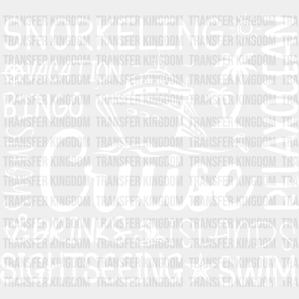 Cruise Vacation Black And White - Family Dtf Heat Transfer Unisex S & M (10’’) / Light Color