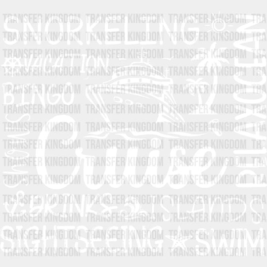 Cruise Vacation Black And White - Family Dtf Heat Transfer Unisex S & M (10’’) / Light Color