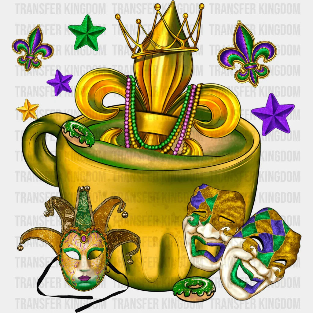 Cup Mardi Gras Design- Dtf Heat Transfer