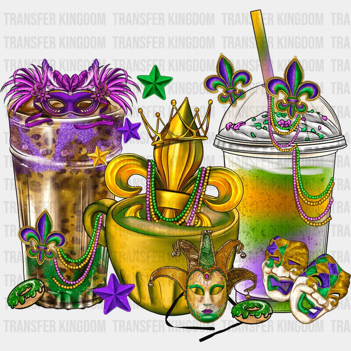 Cup Of Mardi Gras Design- Mardi Gras DTF heat transfer