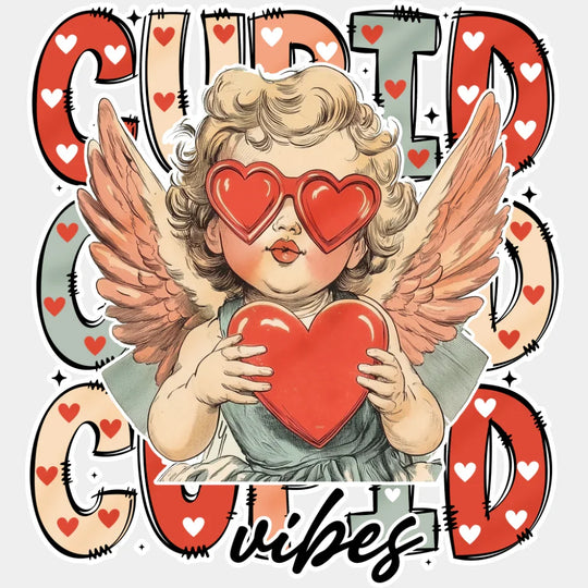 Cupid Vibes Eros Design - Valentine’s Day Dtf Transfer Unisex S & M (10’’) / Light Color See Imaging